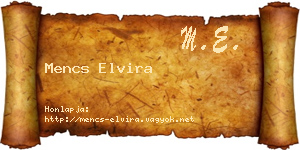 Mencs Elvira névjegykártya
